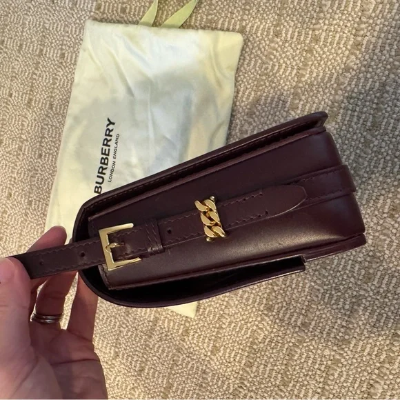 Burberry Small Leather Dark Purple Grace Bag - Picture 8 of 8